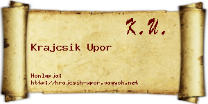 Krajcsik Upor névjegykártya